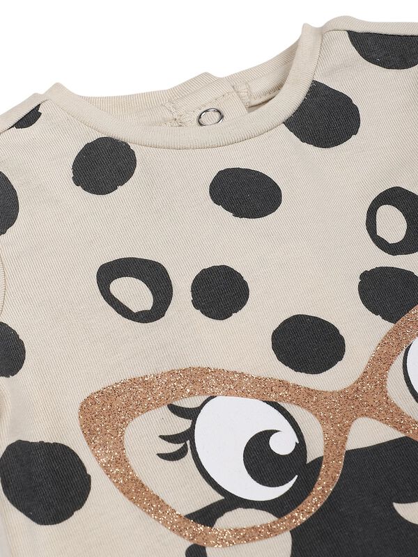 Girls Light Natural Short Sleeve Knitted T- Shirt image number 2